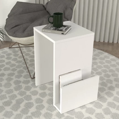 Τραπεζάκι βοηθητικό Regnar Megapap χρώμα λευκό  43,1x33,5x52εκ. Τραπεζάκι βοηθητικό Regnar Megapap χρώμα λευκό  43,1x33,5x52εκ.