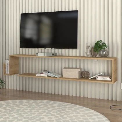 Έπιπλο τηλεόρασης επιτοίχιο Regnar Megapap χρώμα sapphire oak 168,6x25x31,8εκ. Έπιπλο τηλεόρασης επιτοίχιο Regnar Megapap χρώμα sapphire oak 168,6x25x31,8εκ.