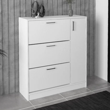 Παπουτσοθήκη Neft Megapap χρώμα λευκό 105x29,6x113εκ. Παπουτσοθήκη Neft Megapap χρώμα λευκό 105x29,6x113εκ.