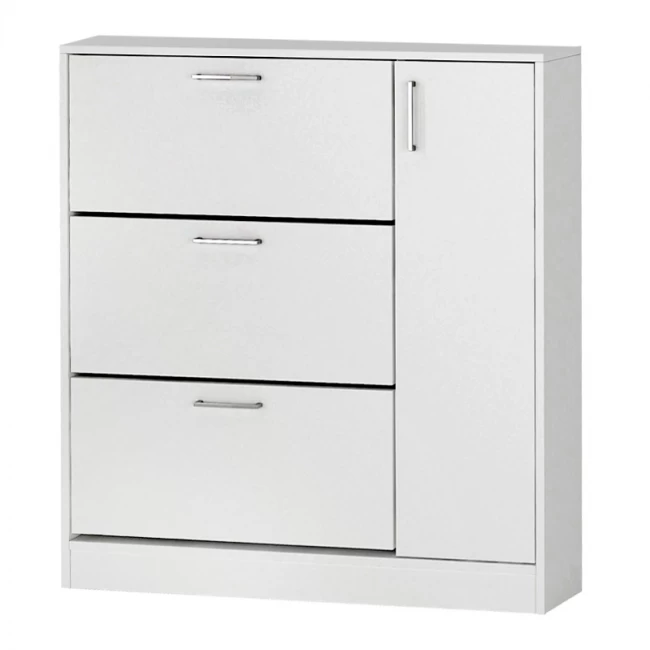 Παπουτσοθήκη Neft Megapap χρώμα λευκό 105x29,6x113εκ.