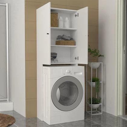 Έπιπλο πλυντηρίου Romme Megapap χρώμα λευκό 65x27,1x180εκ. Έπιπλο πλυντηρίου Romme Megapap χρώμα λευκό 65x27,1x180εκ.