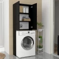Έπιπλο πλυντηρίου Romme Megapap χρώμα μαύρο 65x27,1x180εκ.