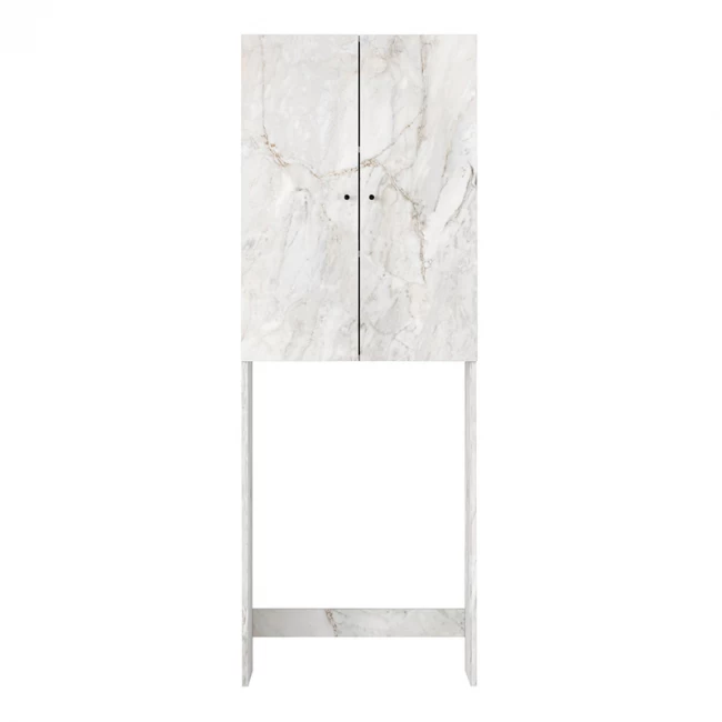 Έπιπλο πλυντηρίου Romme Megapap χρώμα λευκό εφέ μαρμάρου 65x27,1x180εκ.