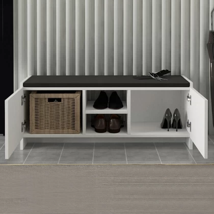 Παπουτσοθήκη Verly Megapap χρώμα λευκό 110x33,2x43εκ. Παπουτσοθήκη Verly Megapap χρώμα λευκό 110x33,2x43εκ.
