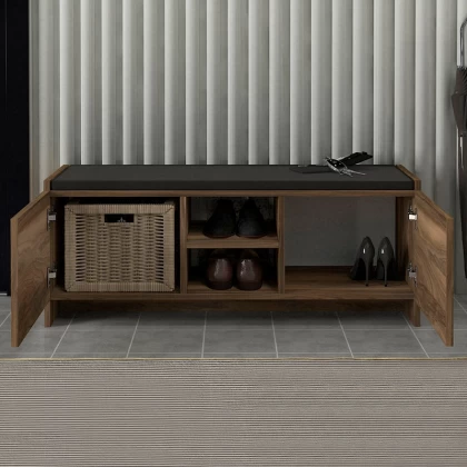 Παπουτσοθήκη Verly Megapap χρώμα καρυδί 110x33,2x43εκ. Παπουτσοθήκη Verly Megapap χρώμα καρυδί 110x33,2x43εκ.