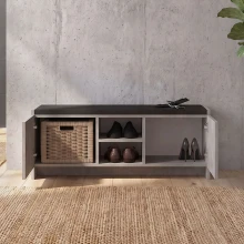 Παπουτσοθήκη Verly Megapap χρώμα γκρι σκυροδέματος 110x33,2x43εκ.