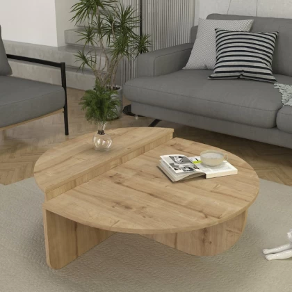 Τραπεζάκι σαλονιού Nilvia Megapap χρώμα sapphire oak Ø85x35εκ. Τραπεζάκι σαλονιού Nilvia Megapap χρώμα sapphire oak Ø85x35εκ.