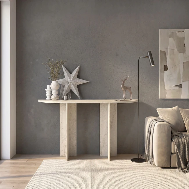 Κονσόλα Cortado Megapap χρώμα travertine 120x35x75εκ.