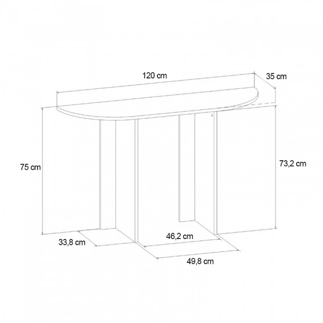 Κονσόλα Cortado Megapap χρώμα travertine 120x35x75εκ.