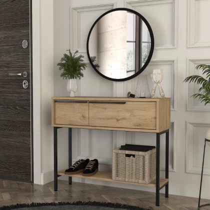 Κονσόλα με καθρέπτη Suzy Megapap χρώμα sepet oak 90x29,6x76εκ. Κονσόλα με καθρέπτη Suzy Megapap χρώμα sepet oak 90x29,6x76εκ.