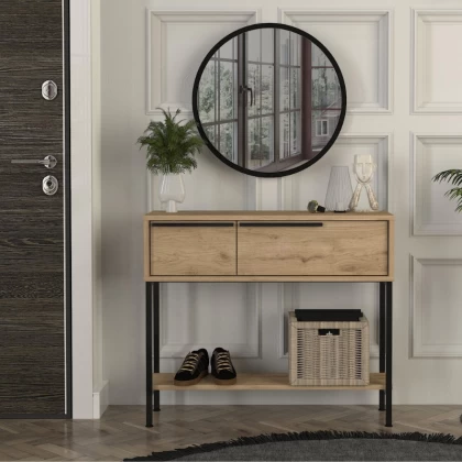 Κονσόλα με καθρέπτη Suzy Megapap χρώμα sepet oak 90x29,6x76εκ. Κονσόλα με καθρέπτη Suzy Megapap χρώμα sepet oak 90x29,6x76εκ.