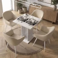 Τραπέζι Allos Megapap χρώμα λευκό εφέ μαρμάρου 75x75x77εκ.
