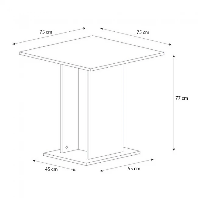 Τραπέζι Allos Megapap χρώμα λευκό εφέ μαρμάρου 75x75x77εκ.