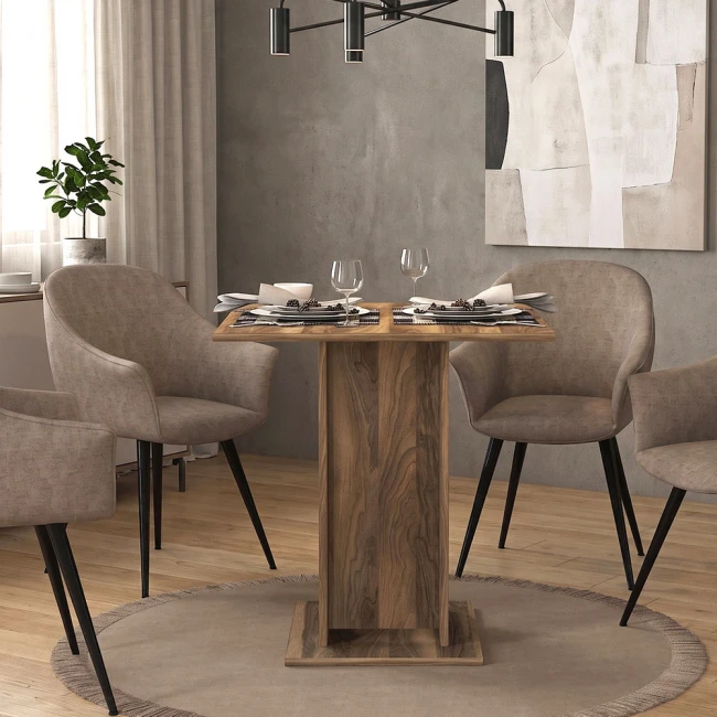Τραπέζι Allos Megapap χρώμα καρυδί 75x75x77εκ.