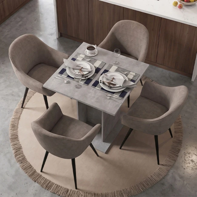 Τραπέζι Allos Megapap χρώμα γκρι σκυροδέματος 75x75x77εκ.