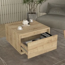 Τραπεζάκι σαλονιού Pura Megapap χρώμα sapphire oak 60x60x40εκ.