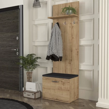 Έπιπλο εισόδου Track Megapap χρώμα sapphire oak 60x38,2x190εκ. Έπιπλο εισόδου Track Megapap χρώμα sapphire oak 60x38,2x190εκ.