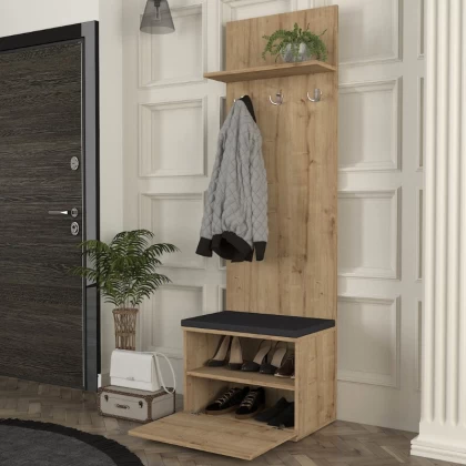 Έπιπλο εισόδου Track Megapap χρώμα sapphire oak 60x38,2x190εκ. Έπιπλο εισόδου Track Megapap χρώμα sapphire oak 60x38,2x190εκ.