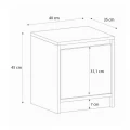 Κομοδίνο Conve Megapap χρώμα λευκό 40x35x45εκ.