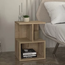 Κομοδίνο - Τραπεζάκι βοηθητικό Entiero Megapap χρώμα sapphire oak 39,8x35x54,6εκ.