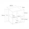 Κομοδίνο - Τραπεζάκι βοηθητικό Entiero Megapap χρώμα sapphire oak 39,8x35x54,6εκ.