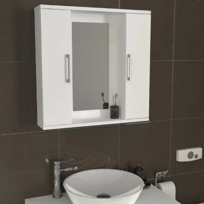 Καθρέπτης μπάνιου Surra Μegapap χρώμα λευκό 65x15,3x65εκ. Καθρέπτης μπάνιου Surra Μegapap χρώμα λευκό 65x15,3x65εκ.