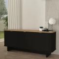 Μπουφές Bohema Megapap χρώμα μαύρο - sepet oak 180x47x76,6εκ.
