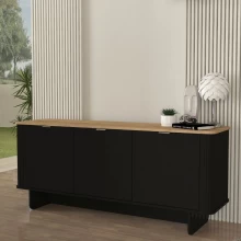 Μπουφές Bohema Megapap χρώμα μαύρο - sepet oak 180x47x76,6εκ.