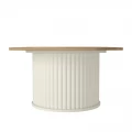 Τραπεζάκι σαλονιού Bohema Megapap χρώμα ivory - sepet oak Ø85x43,2εκ.