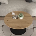 Τραπεζάκι σαλονιού Bohema Megapap χρώμα μαύρο - sepet oak Ø85x43,2εκ.