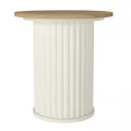 Τραπεζάκι βοηθητικό Bohema Megapap χρώμα ivory - sepet oak Ø50x53,2εκ.