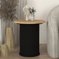 Τραπεζάκι βοηθητικό Bohema Megapap χρώμα μαύρο - sepet oak Ø50x53,2εκ.