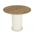 Τραπέζι Bohema Megapap χρώμα ivory - sepet oak Ø90x77,7εκ. Τραπέζι Bohema Megapap χρώμα ivory - sepet oak Ø90x77,7εκ.