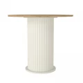 Τραπέζι Bohema Megapap χρώμα ivory - sepet oak Ø90x77,7εκ. Τραπέζι Bohema Megapap χρώμα ivory - sepet oak Ø90x77,7εκ.