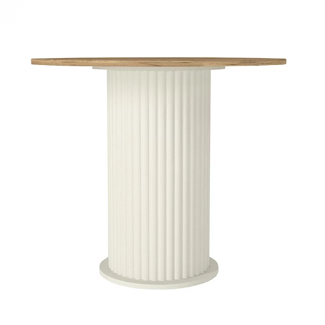 Τραπέζι Bohema Megapap χρώμα ivory - sepet oak Ø90x77,7εκ. Τραπέζι Bohema Megapap χρώμα ivory - sepet oak Ø90x77,7εκ.