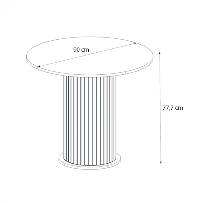 Τραπέζι Bohema Megapap χρώμα ivory - sepet oak Ø90x77,7εκ. Τραπέζι Bohema Megapap χρώμα ivory - sepet oak Ø90x77,7εκ.