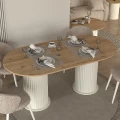 Τραπέζι Bohema Megapap χρώμα ivory - sepet oak 180x90x77,7εκ. Τραπέζι Bohema Megapap χρώμα ivory - sepet oak 180x90x77,7εκ.