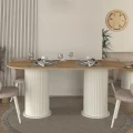 Τραπέζι Bohema Megapap χρώμα ivory - sepet oak 180x90x77,7εκ. Τραπέζι Bohema Megapap χρώμα ivory - sepet oak 180x90x77,7εκ.