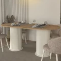 Τραπέζι Bohema Megapap χρώμα ivory - sepet oak 180x90x77,7εκ. Τραπέζι Bohema Megapap χρώμα ivory - sepet oak 180x90x77,7εκ.