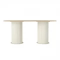 Τραπέζι Bohema Megapap χρώμα ivory - sepet oak 180x90x77,7εκ. Τραπέζι Bohema Megapap χρώμα ivory - sepet oak 180x90x77,7εκ.