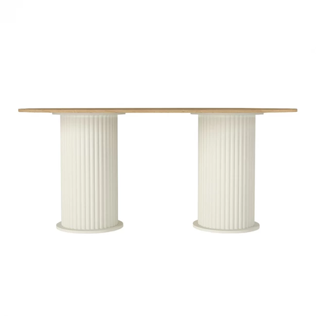 Τραπέζι Bohema Megapap χρώμα ivory - sepet oak 180x90x77,7εκ. Τραπέζι Bohema Megapap χρώμα ivory - sepet oak 180x90x77,7εκ.