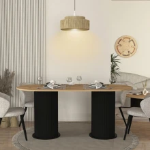 Τραπέζι Bohema Megapap χρώμα μαύρο - sepet oak 180x90x77,7εκ.