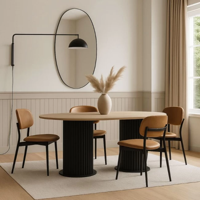 Τραπέζι Bohema Megapap χρώμα μαύρο - sepet oak 180x90x77,7εκ.