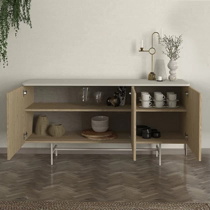 Μπουφές Rebel Megapap χρώμα rota oak - sandstone 150x45x76,5εκ. Μπουφές Rebel Megapap χρώμα rota oak - sandstone 150x45x76,5εκ.