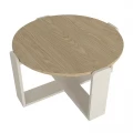 Τραπεζάκι σαλονιού Rebel Megapap χρώμα rota oak - sandstone Ø70x38εκ.