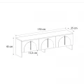 Έπιπλο τηλεόρασης Rebel Megapap χρώμα rota oak - sandstone 150x35x45εκ.