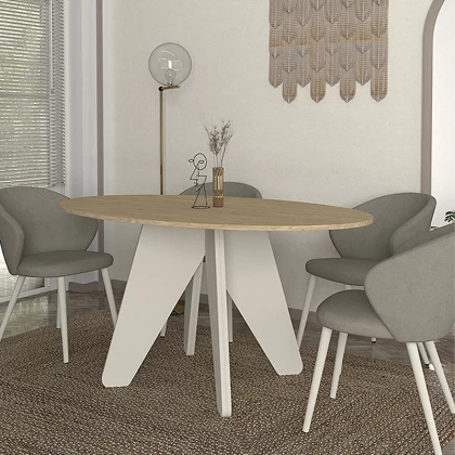 Τραπέζι Rebel Megapap χρώμα rota oak - sandstone 150x90x75εκ. Τραπέζι Rebel Megapap χρώμα rota oak - sandstone 150x90x75εκ.