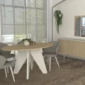 Τραπέζι Rebel Megapap χρώμα rota oak - sandstone 150x90x75εκ.
