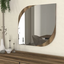 Καθρέπτης τοίχου Lava Μegapap χρώμα καρυδί 70x2,2x70εκ.