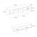Έπιπλο τηλεόρασης Lava Megapap χρώμα rota oak - ανθρακί 150x35x51,3εκ.